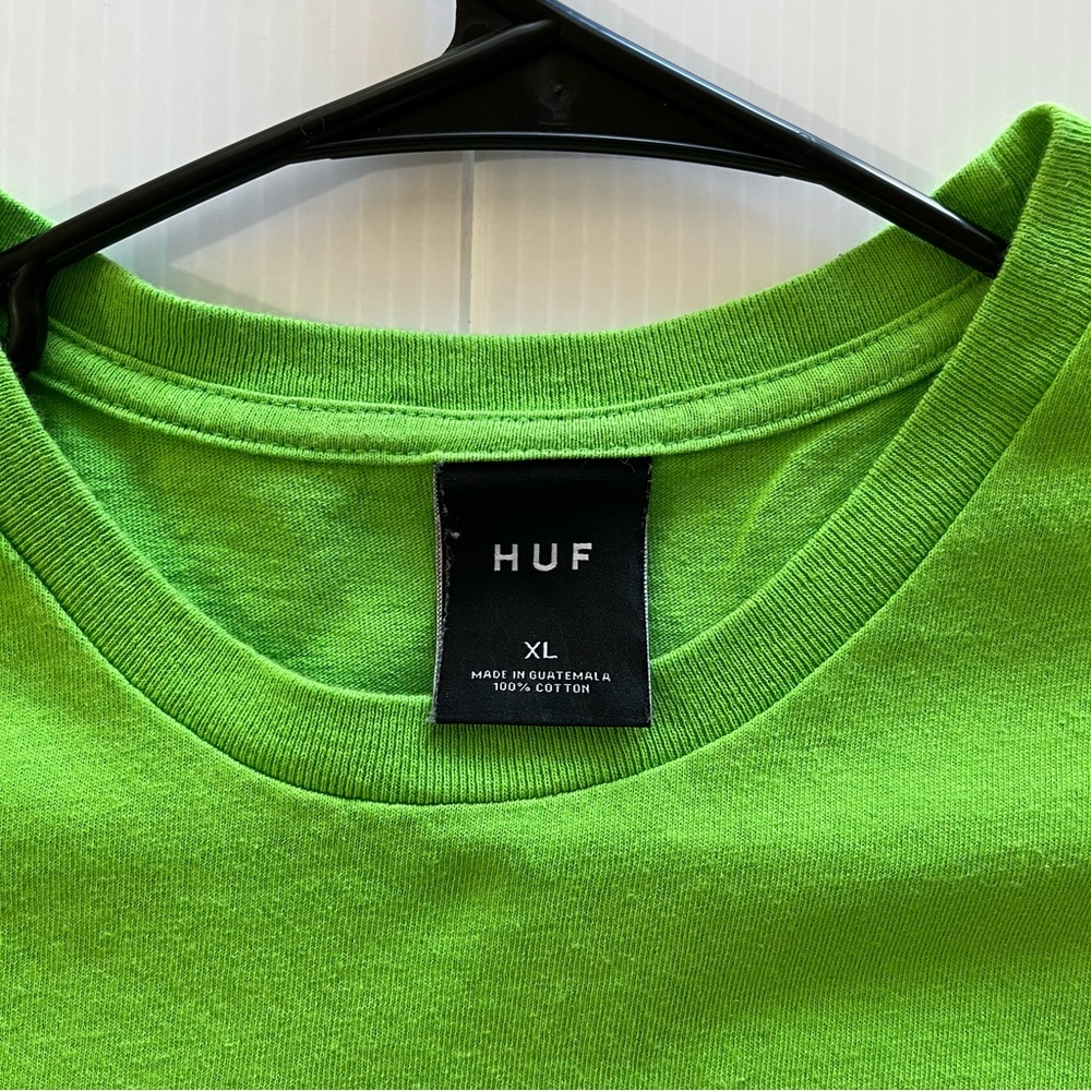 HUF Fire Hydrant Short Sleeve T-Shirt Size XL Neon Green Color - Picture 5 of 9